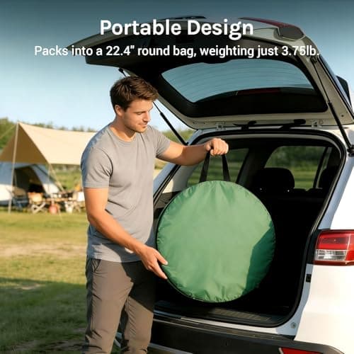Wolfwise Pop Up Shower Tent, Portable Instant Changing Tent with Ventilation Window & Carry Bag, Privacy Bathroom Toilet for Beach, Camping & Outdoor, Width 47 ", Height 75 ", Green - Thumbnail 6