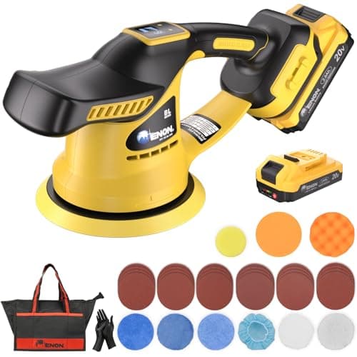 Buffer Polisher, 6 Inch Cordless Car Buffer Polisher Kit Dual Action Random Orbital Polishing with 6-Speed 2300-6000RPM for Auto Detailing, Waxing & Paint Correction - Image 1