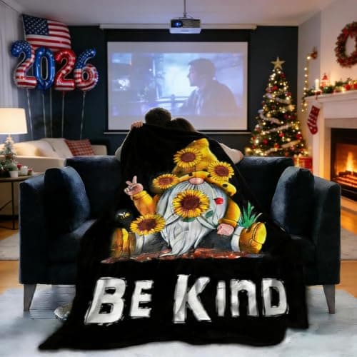 Ivarunner Spring Sunflower Gnome Throw Blanket, Gnomes Gifts for Women, Gnome Lovers, SpringSoft Lightweight Bee Flannel Blanket for Couch, Sofa, 60x50 Inches - Thumbnail 6