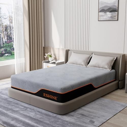 ESHINE Queen Mattress for Back Pain & Pressure Relief, 14 Inch US-Made Cooling Gel Memory Foam, Green Tea Infused, CertiPUR-US Certified, Bed in a Box, Dark Grey - Thumbnail 3