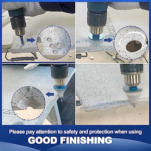 Tile Hole Saw Kit - BRSCHNITT Diamond Core Drill Bit Set 6/6/8/10/20/25/35mmDrill Bit &1 3/8" Diamond Chamfer Bit for Porcelain Tile Ceramic Marble Granite - Thumbnail 4