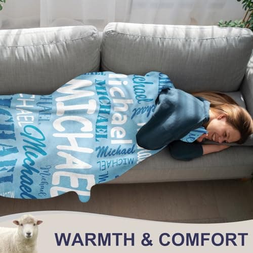 Corissy Ships Next Day, Personalized Blankets and Throws Custom Blanket with Name Customized Flannel Blanket for Kids Christmas Blanket Gifts for Teen Girls Boys - Thumbnail 3