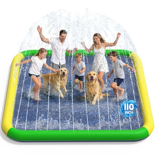 Splash Pad for Kids & Dogs, EPN 155"-110" Extra Large Non-Slip Sprinkler Splash Pad, Thickened 0.5mm PVC Water Play Mat, Outdoor Water Toy for Backyard Summer Fun, Ideal for Toddlers 3+ Boys Girls - Image 1
