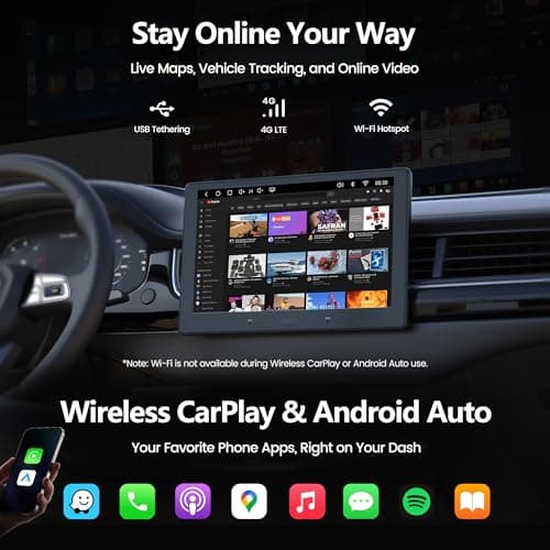 ATOTOOUT A7 10.1" QLED Android Double Din Car Stereo, 4G LTE/Wi-Fi/USB, SPDIF/DSP/4V RCA, Wireless Android Auto & CarPlay, AI DriveChat, HDMI-in/Out, GPS Tracking & Parking Monitor, S8 Gen4 - Thumbnail 5