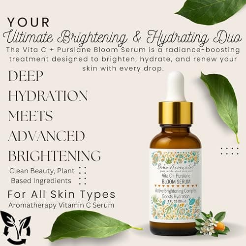 Boho Aromatic Vita C + Purslane BLOOM Serum – Brightening Vitamin C Face Serum with Purslane, Antioxidant & Hydrating Formula for Radiant Skin – Vegan & Cruelty-Free - Thumbnail 2