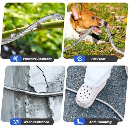 Garden Hose 50 ft, Stainless Steel Metal Hose, Flexible Water Hose with 10 Function Nozzle, Kink Free, Leak-Proof, Heavy Duty Hose for Yard, Outdoor, Lawn, RV, Car Wash and Camper Use - Thumbnail 3