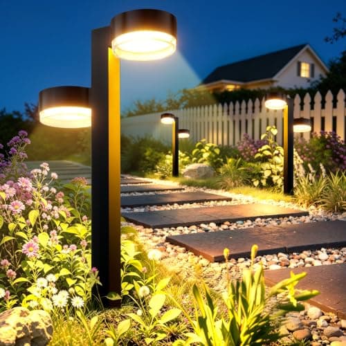 TuyLuxe Bright Solar Pathway Lights Outdoor, 6 Pack with 12 Head Garden Lights Solar Powered Path Lights Up to 15Hrs, Auto On/Off Waterproof Outdoor Solar Light for Yard Walkway Driveway Patio Lawn - Image 1