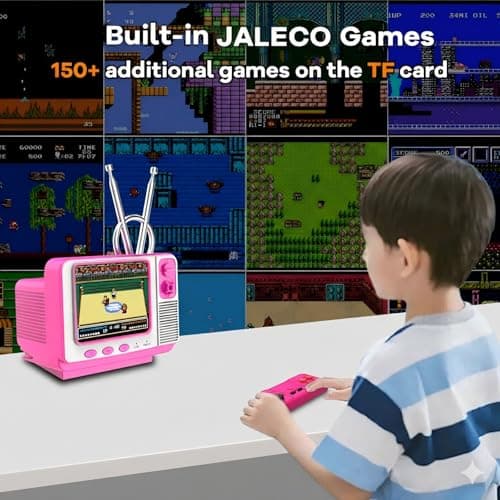 Mini TV Retro Handheld Game Console -JALECO Licensed Classic Games, Portable Gaming Toy with TF Card to Expand 80s 90s Games, Support Two Players & Game Save, Ideal Gift for Boys Girls - Thumbnail 2