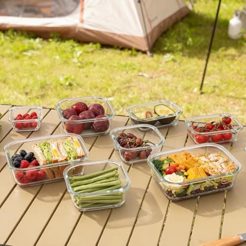 GENICOOK Airtight Glass Meal Prep Containers 15-Pack with Locking Lids – Leak-Proof Food Storage Containers Set, BPA-Free Borosilicate Glass, Microwave, Oven, Freezer & Dishwasher Safe - Thumbnail 6