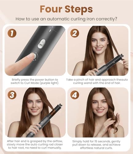 Dafeng 3 in 1 Air Wrap Hair Styler 110,000 RPM High-Speed Hair Dryer 800 Million Plasma Straightener Brush & Auto-Wrap Curlers Hair Styling Tools for Home/Salon/Travel - Thumbnail 6