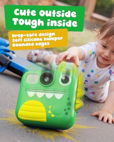 KOKODI Kids Camera Instant Print, Toddler Cameras Christmas Birthday Gifts for Girls Age 3-12, Digital Video Instant Printable Camera for Kids,Toys for Ages 5-7 Girls (Green) - Thumbnail 6