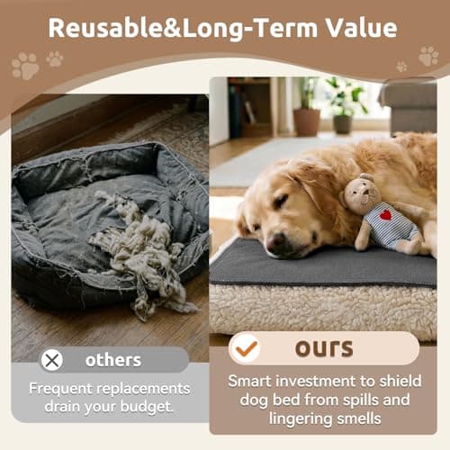 MontVoo Washable Dog Bed Cover, Absorbent Quick Dry Pet Bed Sheet, Easy Hair Removal Couch Covers for Dog/Cat, 24x35 Inches, Waterproof PU Backing Dog Bed Mat for Car Seat/Crate, Cover Only, Darkgrey - Thumbnail 4