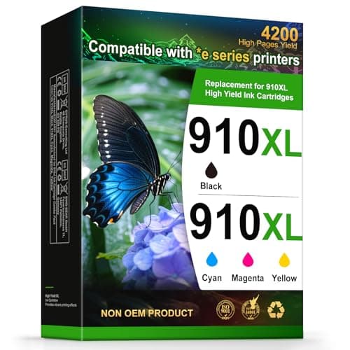 Jeostarky Remanufactured Replacement for HP 910XL Ink Cartridges Combo Pack High Yield Compatible with HP OfficeJet Pro 8015e 8025e 8035e 8010 8020 8028 8035 Series Printer (Black Cyan Magenta Yellow) - Image 1
