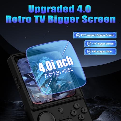 R36TMAX Retro Handhled Game Console, 4.0 Inch Retro Gaming Console with 4000mAh Battery, 64GB Preloaded with 18000+ Video Games, Portable Retro Game Console Supports WiFi Networked Fighting, Black - Thumbnail 6