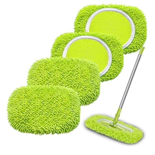 Wzxlj.Y Reusable Mop Pads Refill Compatible with Swiffer Sweeper Mop, Microfiber Wet Mopping Cloths for Floor Cleaning , Ideal for Home Cleaning Washable Floor (4)