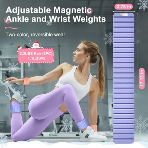 Lxlivn 2025 Upgraded Magnetic Ankle Weights for Women, Wrist Weights,Silicone (Waterproof), Non-Slip, Easy Wear, Adjustable (Men & Women), Ideal for Jogging/Yoga/Pilates & More, Great Gift.（2 Pack） - Thumbnail 4