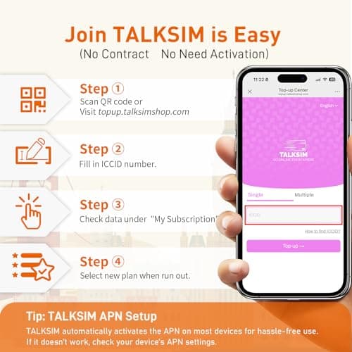 TALKSIM Data SIM Card 15GB 180Days, 4G LTE Prepaid USA SIM Card Support AT&T, T-Mobile and Verizon, Compatible with Unlocked Security Camera/Trail Hunting Camera/WiFi Mobile Hotspot, No Contract - Thumbnail 6