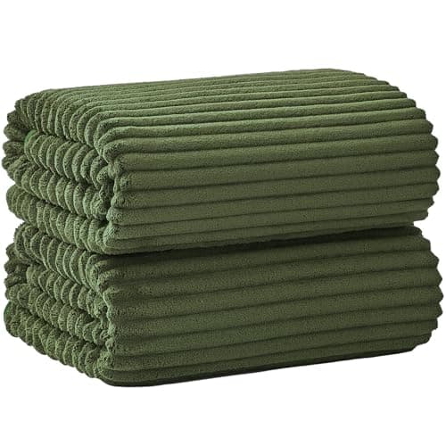 NALIVO Oversized Bath Sheets 40x80 Inches Extra Large Bath Towels for Adults Super Soft Quick Dry Highly Absobent Microfiber Shower Towels for Bathroom, Pool, Gym, Yoga Towel (Olive Green, 2Piece)