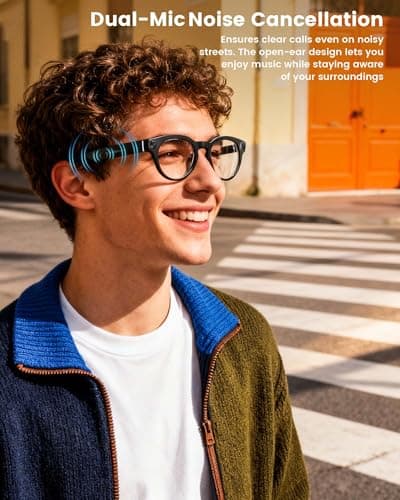 Orpnkna AI Smart Glasses with 8MP Camera, Continuous 12-Min 1200P Video Recording, Real-Time Translation & Voice Assistant, Open-Ear Bluetooth Audio for Vlogging, Travel & Meetings - Thumbnail 4