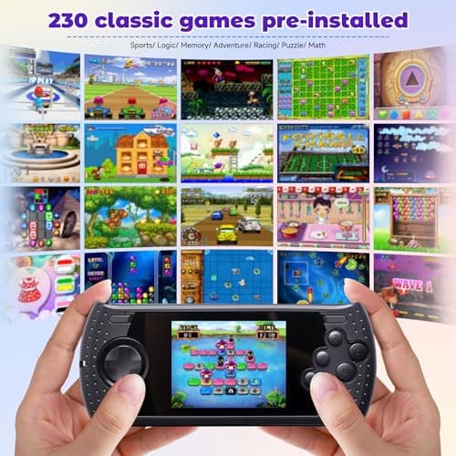 16 Bit Handheld Game for Kids Built-in 230 HD Classic Retro Video Games USB Rechargeable 3.0 Inch Childrens Travel Electronics Toys Portable Gaming Player System Gift for Boys Girls Ages 4-8-12 - Thumbnail 2