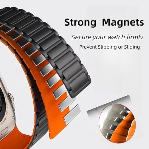 Magnetic watchband Compatible with Apple Watch Ultra 3/2/1 Band 38mm 40mm 41mm Thin Silicone Replacement Wristband Strong Magnet link for iWatch SE 3/2/1 & Series 11 10 9 8 7 6 5 4 3 2 1,Army Green - Thumbnail 4