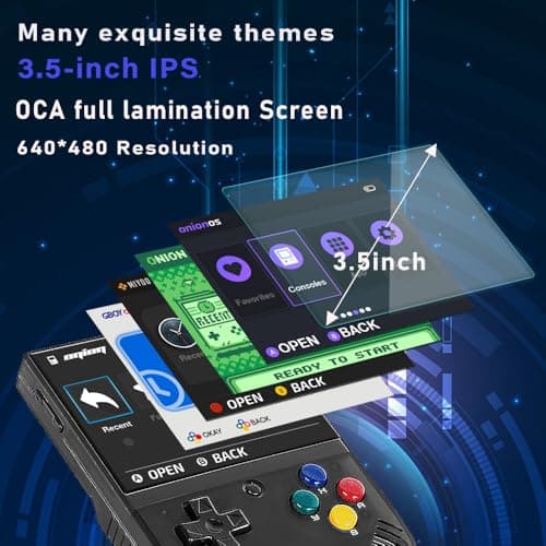 Miyoo Mini Plus with Portable Case Retro Emulator Handheld Game Console Latest Version with WiFi & RTC, 3.5’’ 640*480 IPS Screen 3000mAh Battery, Pulper 64GB - Thumbnail 6