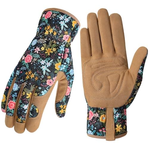Pleneal Gardening Gloves for Women - Leather Garden Gloves Thorn Proof, Outdoor Protective Working Gloves - Image 1