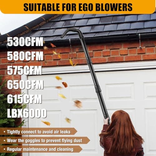 Zipcase Gutter Cleaning Kit - 9.25 ft Safe, with Reflector, Ground-Level Leaf Blower Gutter Attachment Compatible with EGO 530CFM / 580CFM / 575CFM / 650CFM/ 615CFM/LBX6000 Leaf Blowers - Thumbnail 5