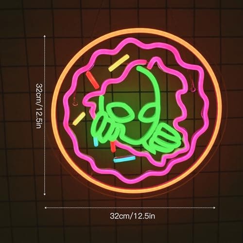 NXYX Tacos Alien Neon Sign for Man Room Decor Mexican Tacos Led Light Sign for Wall Decor Green Alien Neon Signs for Party Bar Club Restaurant Man Cave - Thumbnail 4