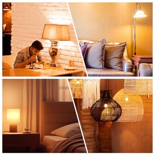 dalattin A19 Vintage LED Edison Bulbs, 60W Equivalent Light Bulbs, 2700K Soft White, Clear Glass Filament Bulb, Efficient 8W, E26 Base, 800 LM, CRI80+, Non-Dimmable for Home, Farmhouse, 24 Pack - Thumbnail 4