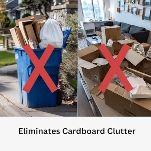 Box Caddy - Cardboard Recycling Organizer. The ultimate solution to store, transport, and recycle your boxes. Eliminates cardboard clutter. (Black/White) - Thumbnail 6
