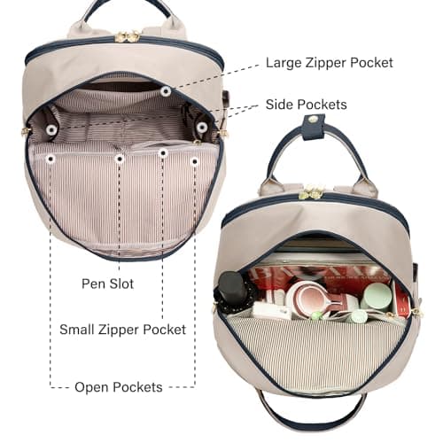 LOVEVOOK Laptop Backpack for Women Men, 17.3 Inch Laptop Bag with USB Port Fashion Waterproof Backpacks Teacher Nurse Stylish Travel Bags Vintage Daypacks for College, Work - Thumbnail 4
