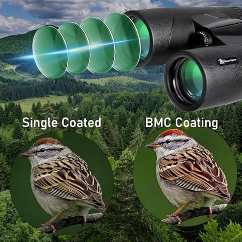 TRV High Power 10x42 Binoculars for Adults with Bak7 Prism & BMC Coating - Binoculars for Birdwatching, Hiking, Concerts - Thumbnail 4