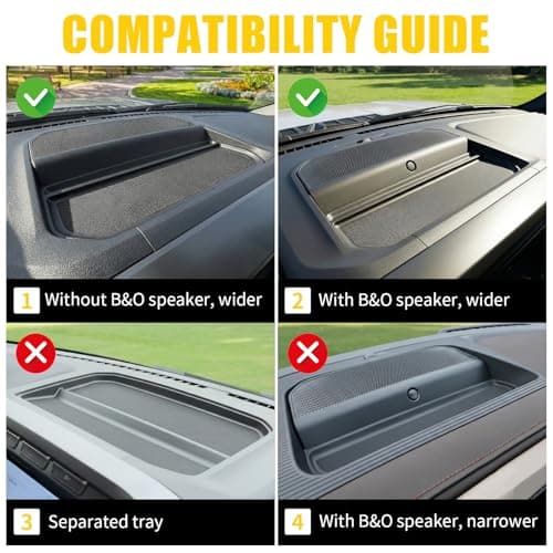 Maxzina Dashboard Storage Tray Compatible with 2021-2025 2026 Ford F150 Dash Insert Storage Organizer Compartment ABS Plastic Behind Screen Dashboard Storage Box for 2024 F-150 Accessories - Thumbnail 2