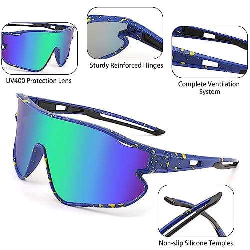 FEISEDY Unisex Youth Sunglasses, Teens Baseball Tennis Sunglasses, UV400 Sports Boys Girls Cycling Shades B4064 - Thumbnail 4