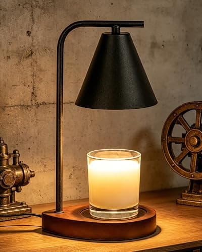 Marycele Candle Warmer Lamp with Timer Black, Birthday Gifts for Women Men, House Warming Gifts New Home Decor Aesthetic Black Walnut, Electric Dimmable Wax Melt Warmer for Jar Candles - Image 1