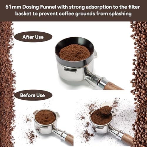 Espresso Accessories Kit 51mm Tamper: Espresso Tamper Set, Coffee Tamper Espresso Tools with WDT Tool, Puck Screen, Dosing Funnel | Espresso Kit Espresso Machine Accessories Fit 51mm Portafilters - Thumbnail 5