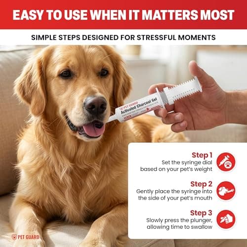 Heartwen Activated Charcoal for Dogs & Cats (60 mL) | Emergency Pet First Aid for Accidental Ingestion & Digestive Support | Simple to Dose, Ready-to-Use | Chicken Flavored - Thumbnail 4