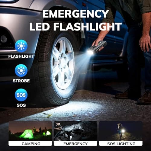 JOMGAND K40 Jump Starter 5000A Car Battery Booster Pack for Up to 10.0L Gas or 9.0L Diesel Engines, 12V Portable Jump Box with Extremely Safe Jumper Cable, USB/DC Charge and 3 Mode Flashlight - Thumbnail 5