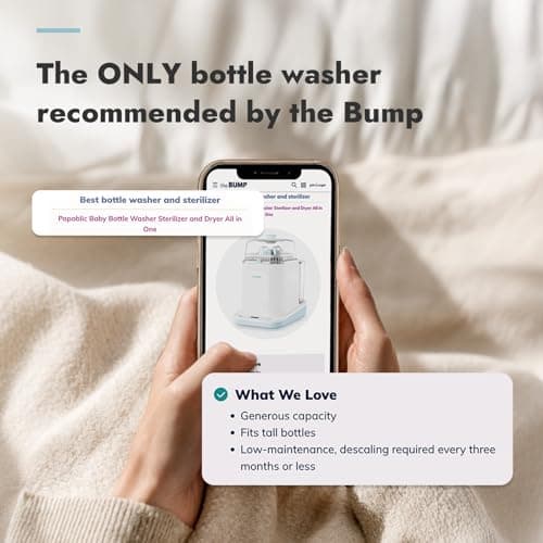 Papablic Bottle Washer Pro, Bottle Washer & Sterilizer & Dryer, 4-in-1 Bottle Washer Sanitizer for Bottles, Pump Parts, C-Section& Baby Essentials - Quick & Clean with 60 Detergent Tablets - Thumbnail 2