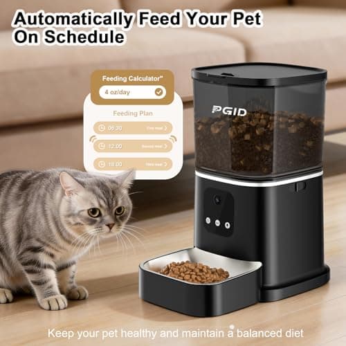 PGID Automatic Cat Feeder,2.4G WiFi Automatic Dog Food Dispenser,Auto Dog Feeder with APP Control,5L Timed Auto Cats Food Dispenser w 2-Way Audio for Multiple Pet - Thumbnail 5