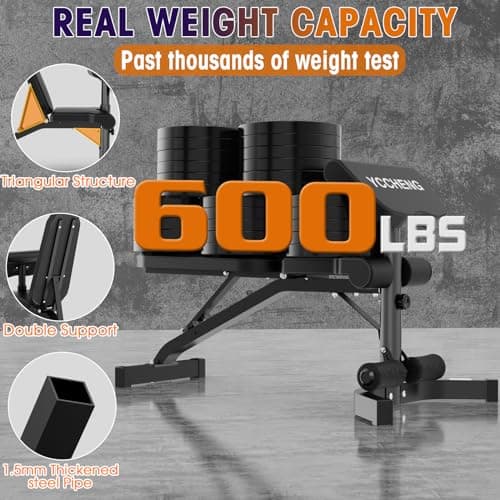 Weight Bench, Muti-functional Strength Training Bench for Full Body Workout Home Gym, Adjustable Sit up Beach, Upright Incline Flat Exercise Bench with Preacher Pad - Thumbnail 3