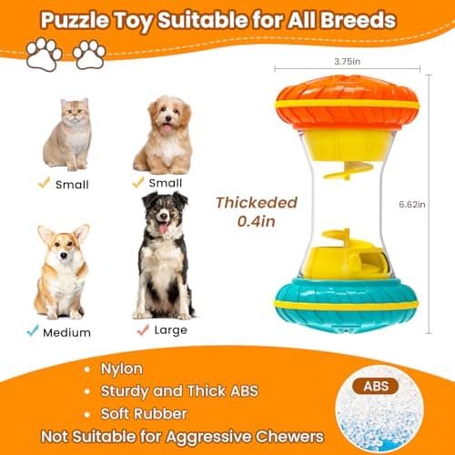 BoYoYo Interactive Dog Toys, Dog Puzzle Toys for Smart, Dog Enrichment Toy to Keep Them Busy, Treat Dispensing Toy Slow Puzzles Feeder, Yellow - Thumbnail 2