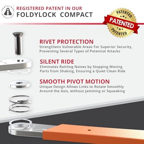 Seatylock FoldyLock Compact Folding Bike Lock - Award Winning Patented Lightweight High Security Bicycle Lock - Heavy Duty Anti Theft Smart Secure Guard with Keys & Case for Bikes or Scooters - Thumbnail 3