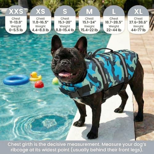 Doglay Dog Life Jacket with Rescue Handle, Dog Life Vest for Swimming Boating, Adjustable Reflective Puppy Swim Vest with Superior Buoyancy for Small Medium Large Dogs - Thumbnail 2