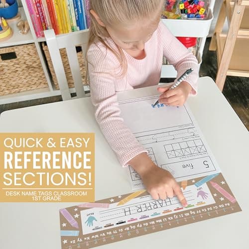 Hadley Designs Desk Name Tags for Classroom –36 Student Name Tags for Desks, 14.5x4.5 Name Plates for Classroom Decor, Teacher Supplies Kraft Nametags, 1st-3rd Grade Kindergarten Preschool Must Haves - Thumbnail 4
