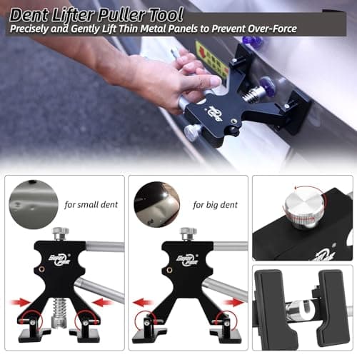Super PDR Paintless Dent Repair Kit, Car Dent Removal Tools, PDR Tools, Dent Puller Kit with Dent Lifter, Bridge Puller, Slide Hammer T-Bar for Car Body Dents, Kit Includes Glue Removal Tool - Thumbnail 5