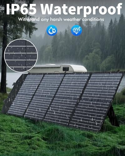KEPEAK 100W Portable Solar Panel, Foldable Solar Panel with QC3.0 & PD, Waterproof High-Efficiency Solar Charger for RVs, Camping, Emergency Backup - Thumbnail 2
