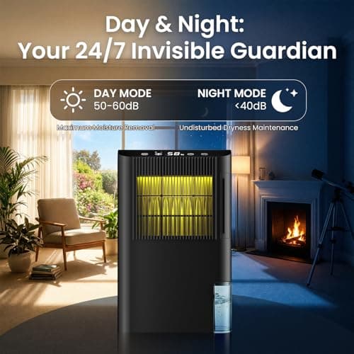 Dehumidifier for Home, Dehumidifier for Basement with Drain Hose/Humidity Display/85 OZ Water Tank/Washable Filter/Auto Shut Off/Ultra Quiet, Small Dehumidifier for Bedroom, Bathroom, RV, Whole Home - Thumbnail 4