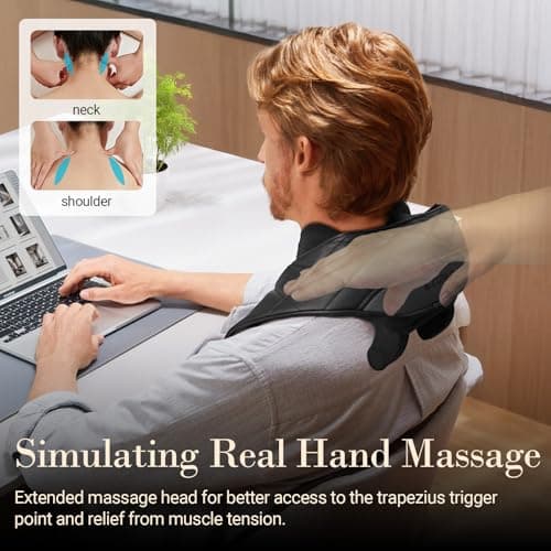 CuPiLo Cordless Neck Massager FSA Eligible HSA Store, Upgarded Deep Tissue Kneading Shoulder Massager with Heat, Electric Shiatsu Massager Pillow for Neck and Shoulder, Gifts for him her - Thumbnail 5